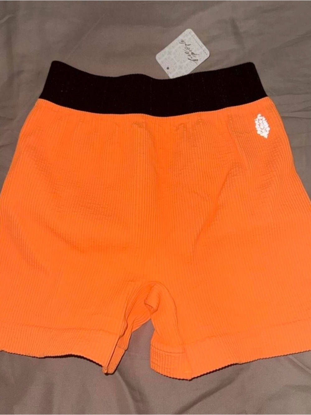 Free People Orange Biker Shorts - Picture 3 of 4